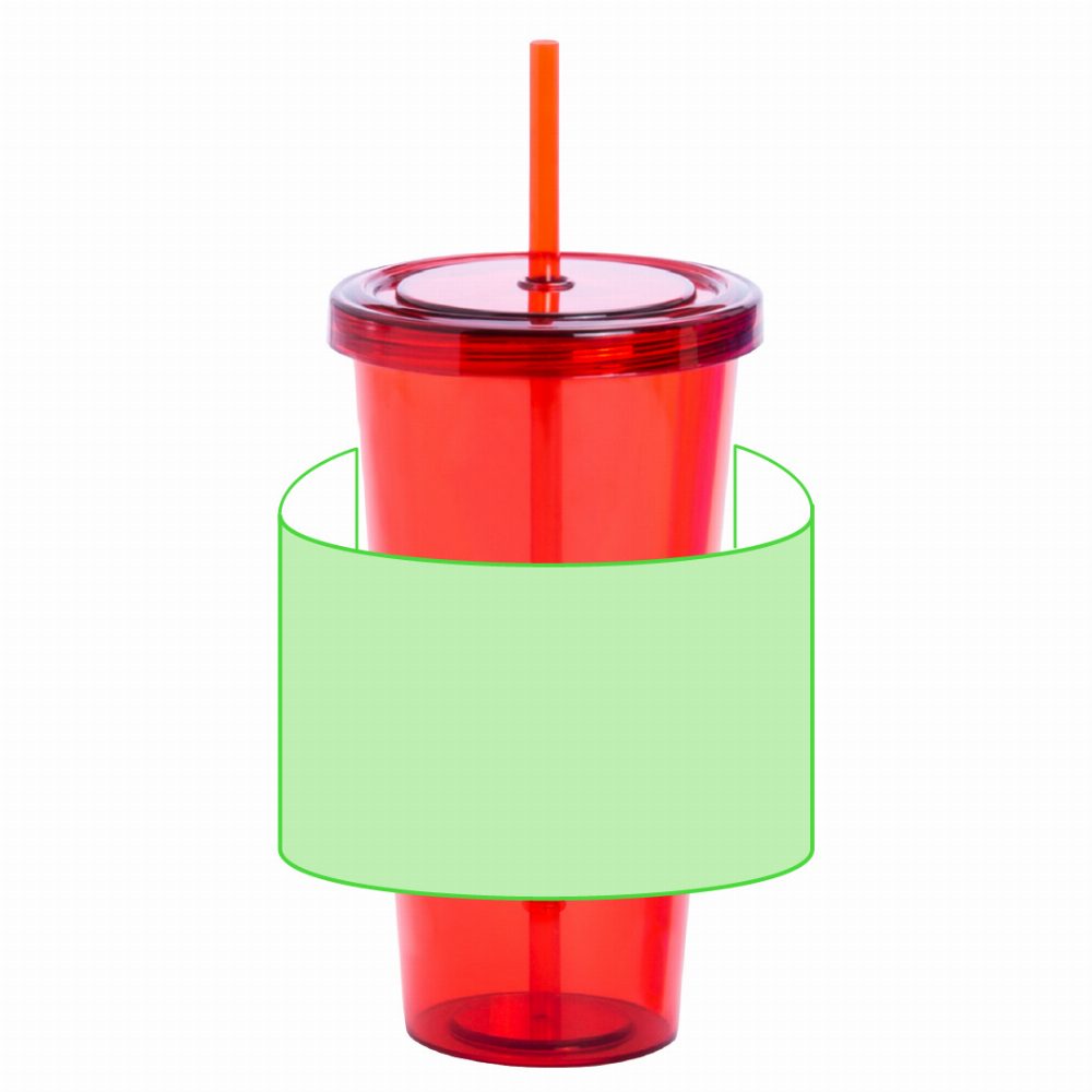 Branding diagram for Drinking cups 750 ml Trinox – Front zone