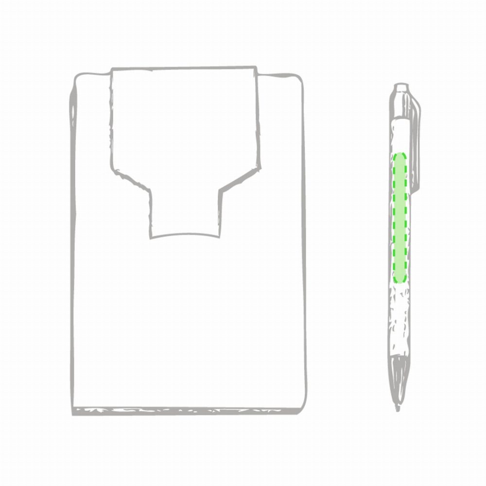 Druckskizze für Notizbuch aus Recyclingkarton Cravis – Im Körper des Griffels