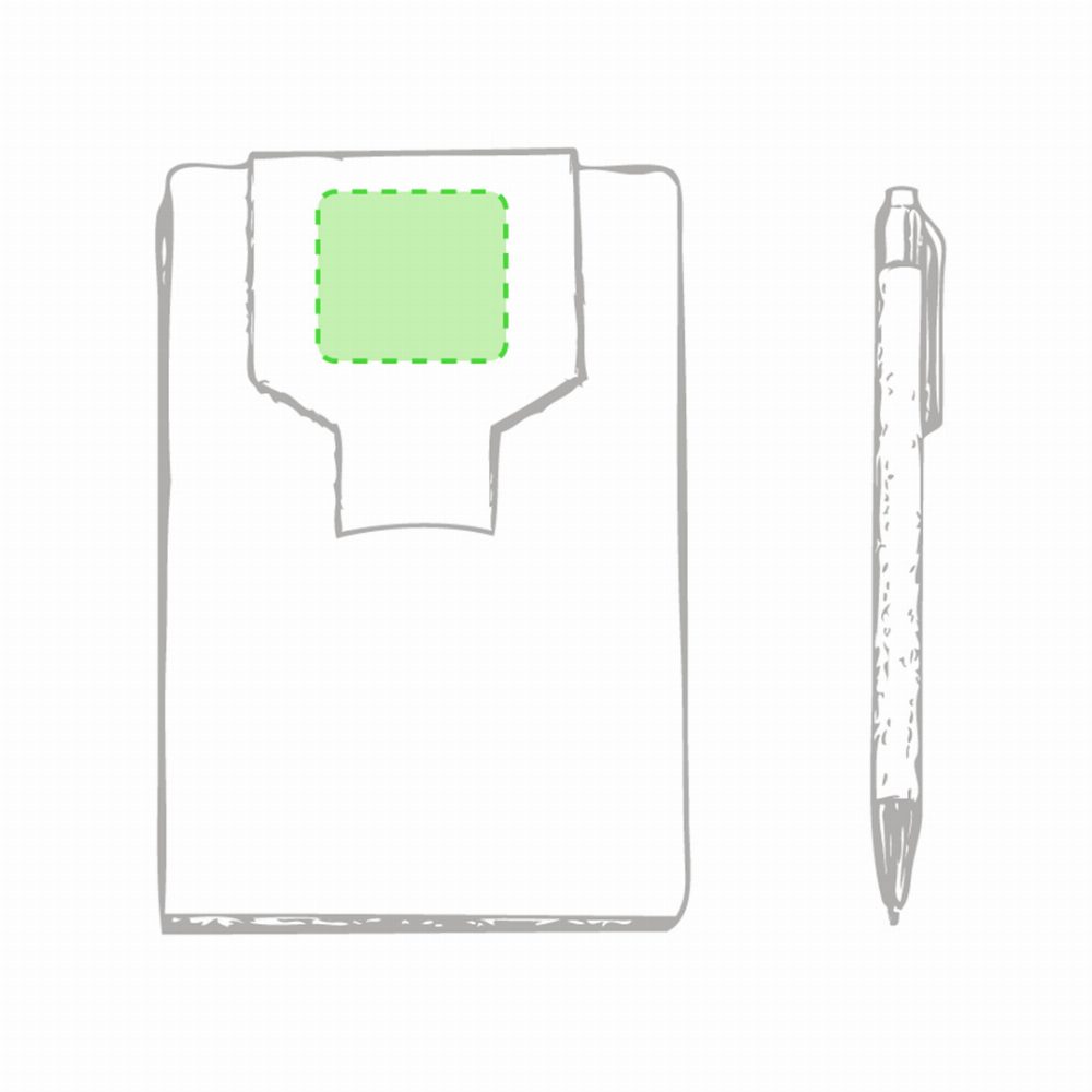 Druckskizze für Notizbuch aus Recyclingkarton Cravis – Obere Klappe