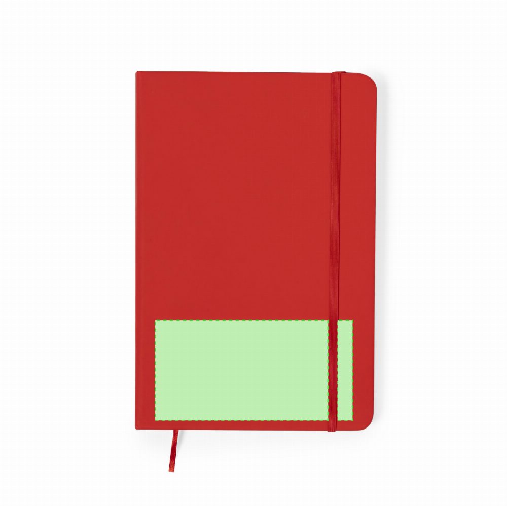 Branding diagram for Notebook set with ballpoint pen Marden – On the lid, below