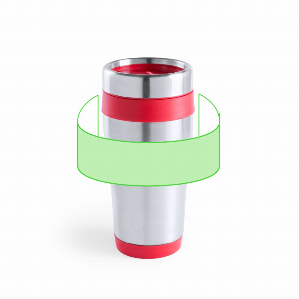 Branding diagram for Stainless steel thermal beakers 450 ml Fresno – Area 5