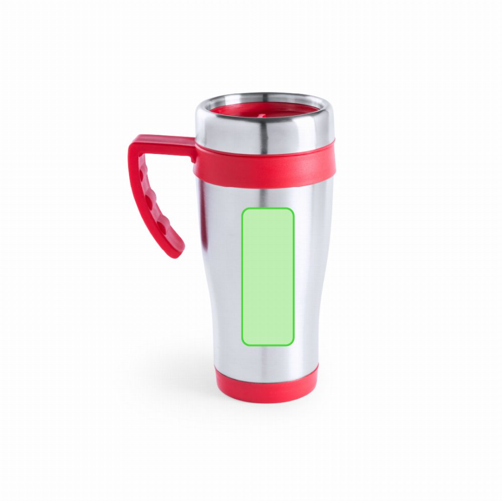 Branding diagram for Thermocup of stainless steel, 450 ml Carson – Along the side face B