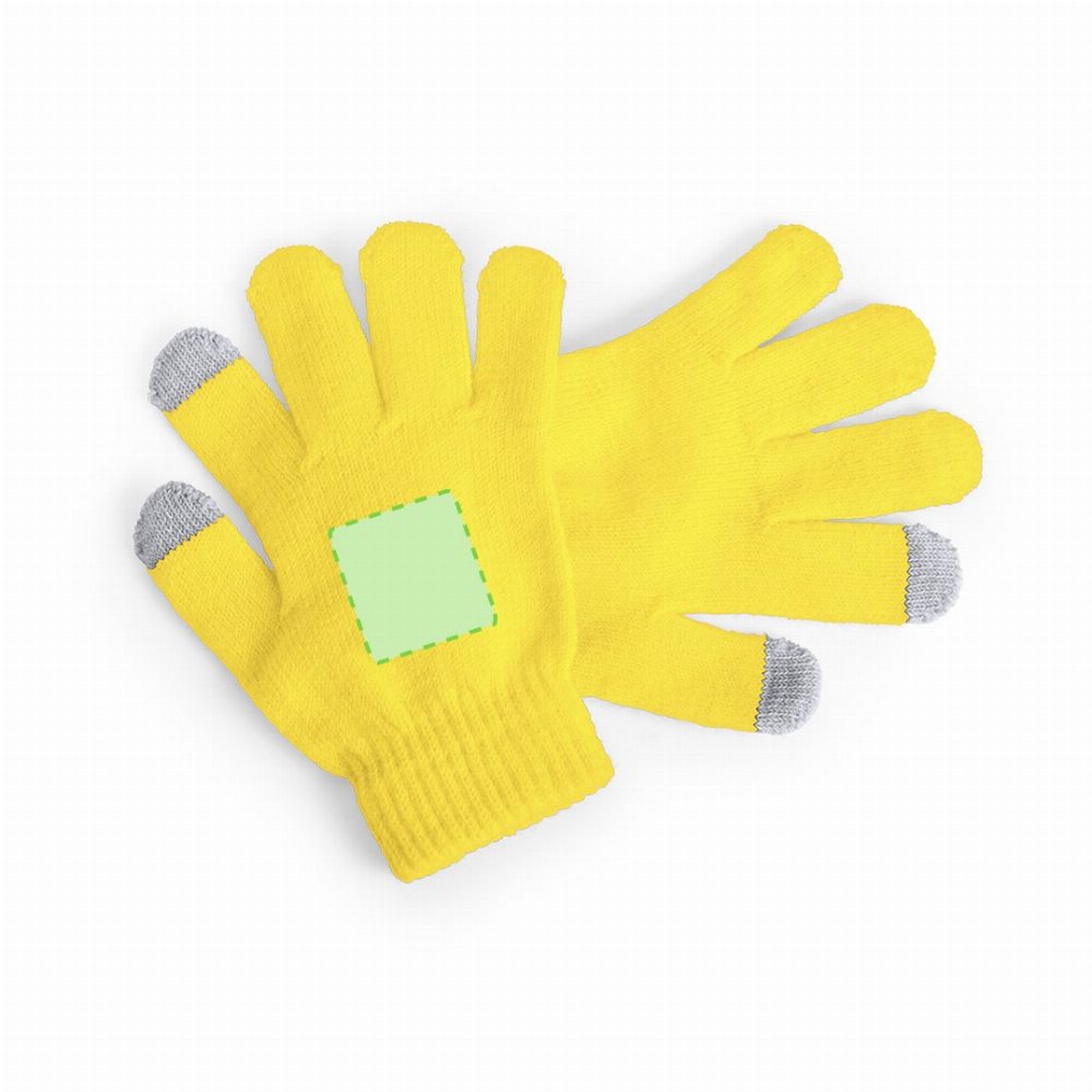 Branding diagram for Touch screen gloves Pigun – Left-hand glove