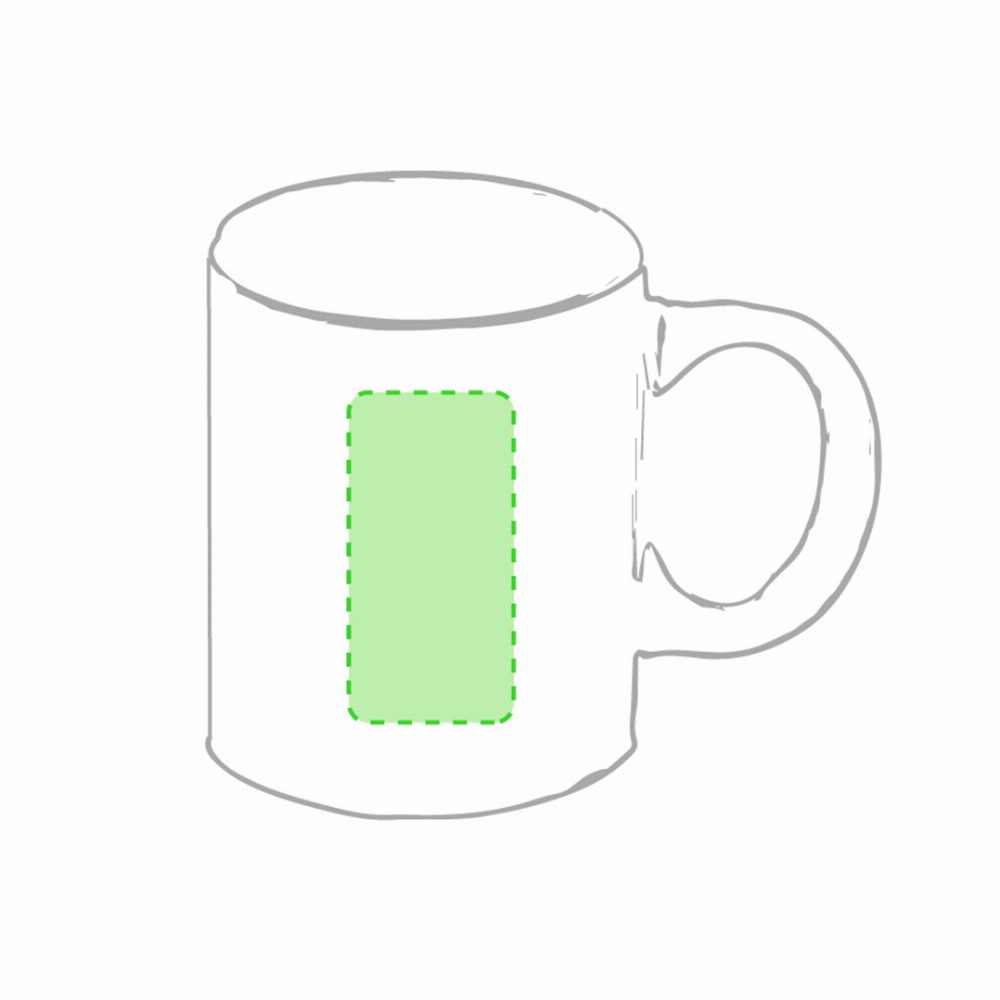 Branding diagram for Ceramic cup 250 ml Daimy – Lateral area
