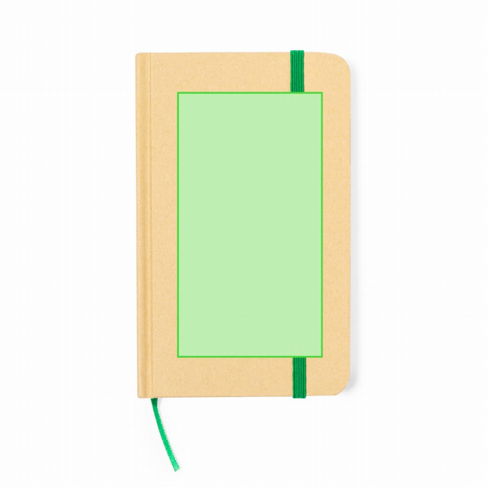 Druckskizze für Notizbuch aus Recyclingkarton Bosco – Einband