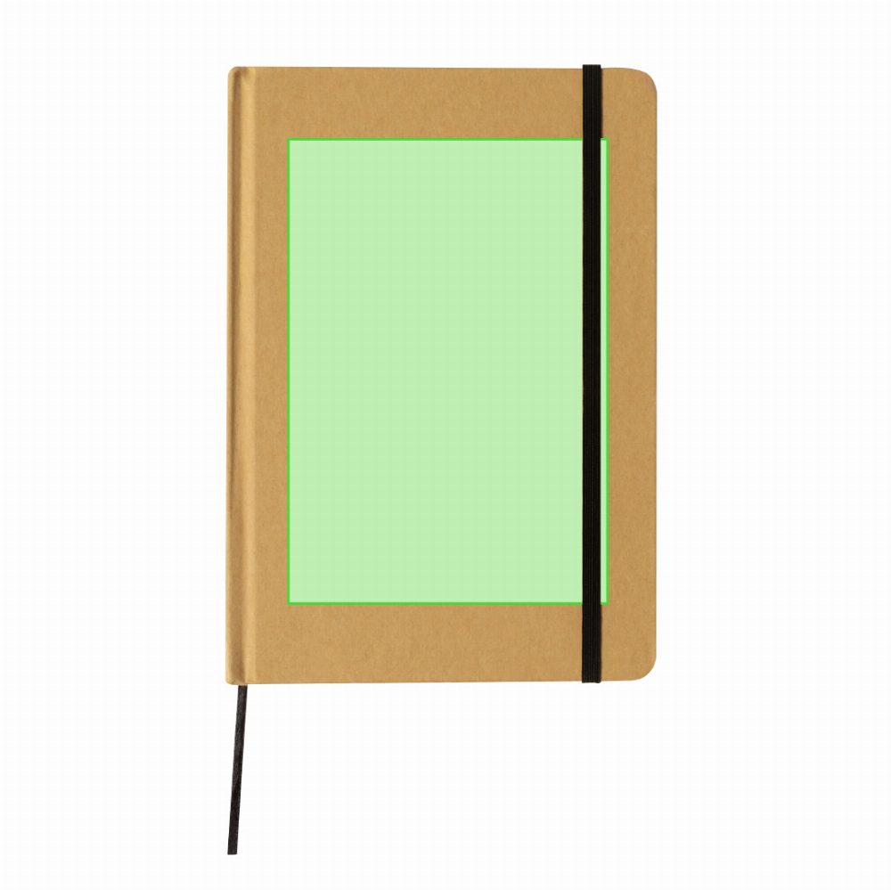 Druckskizze für Notizbuch aus Recyclingkarton, A5 Raimok – Auf der ganzen Abdeckung