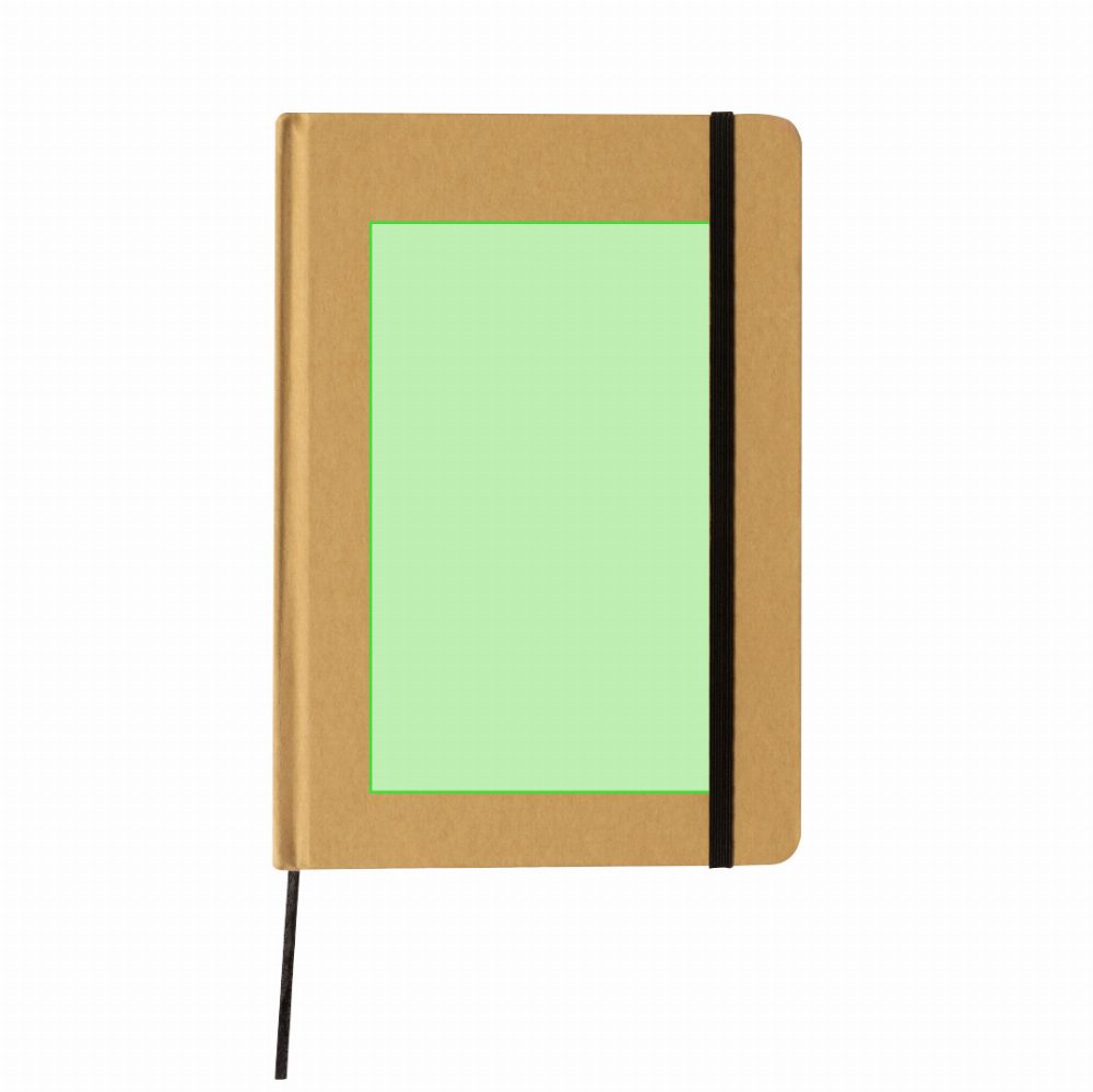 Druckskizze für Notizbuch aus Recyclingkarton, A5 Raimok – Auf der ganzen Abdeckung