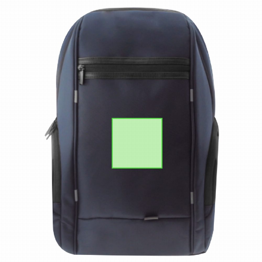 Druckskizze für Laptop Rucksack Zircan – Im Angesicht des Racks, zentriert