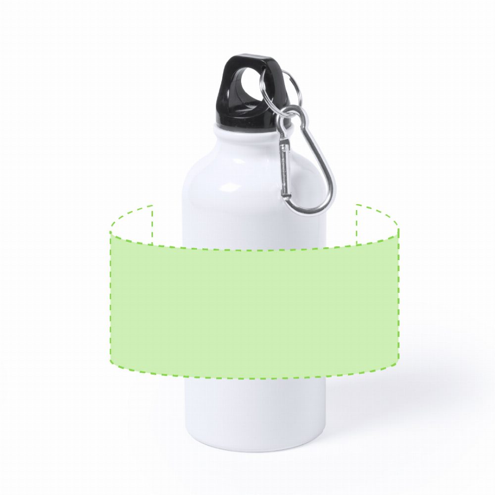 Branding diagram for aluminium sublimation water bottle, 400 ml Greims – Around the body