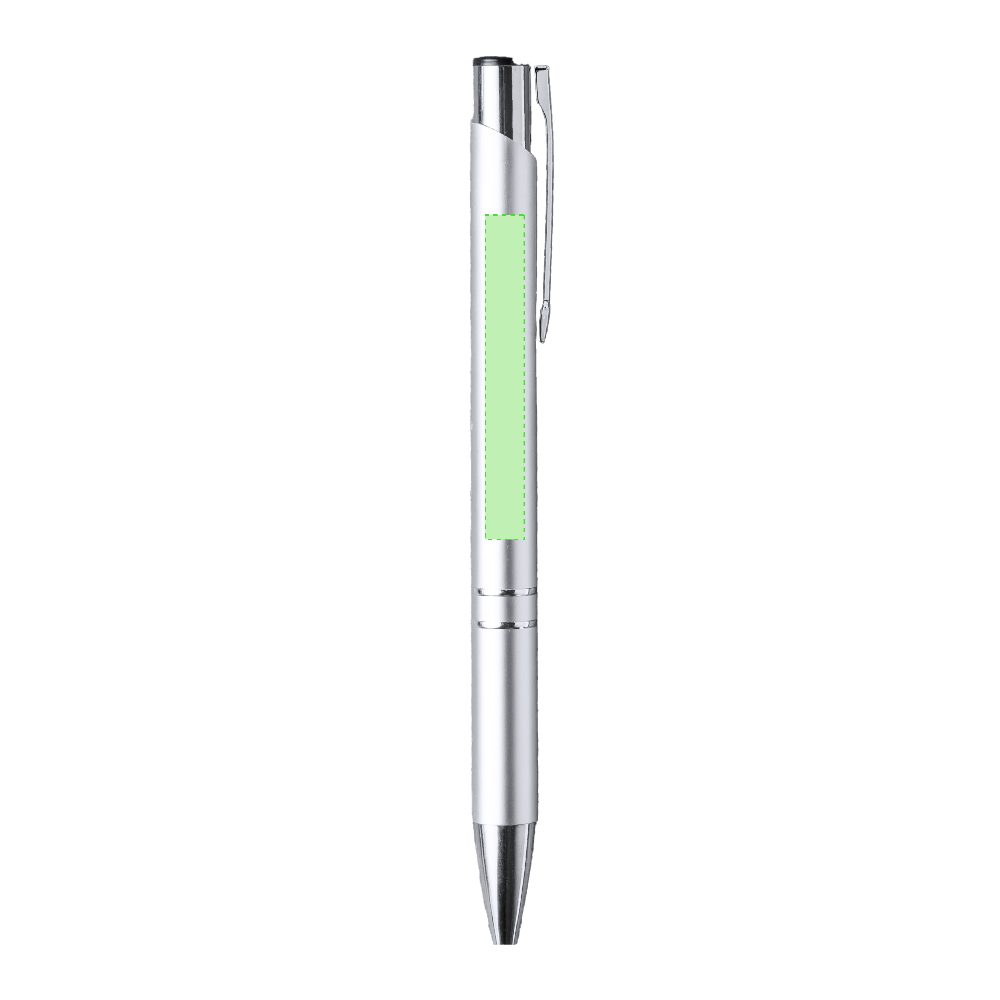 Branding diagram for Aluminium ballpoint pens, with printing mechanism Trocum – Area 2