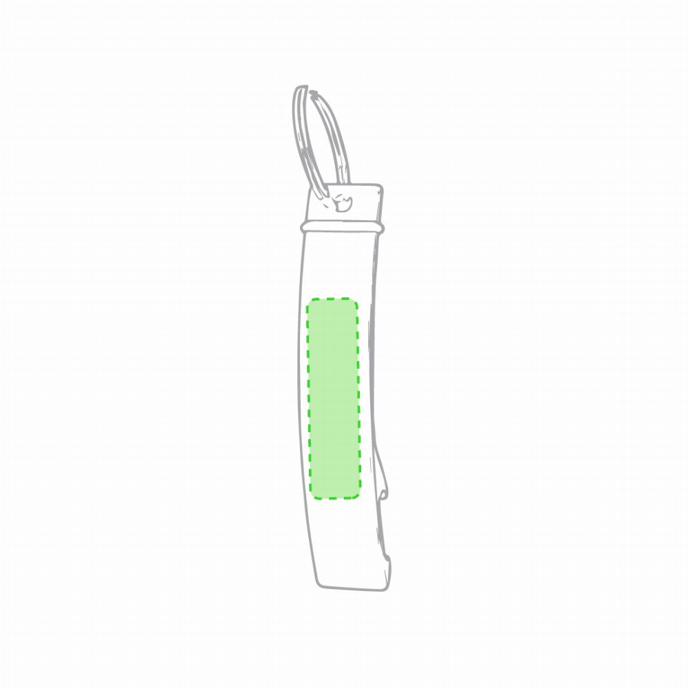 Branding diagram for Aluminium key rings for bottle openers Milter – On the flat opener