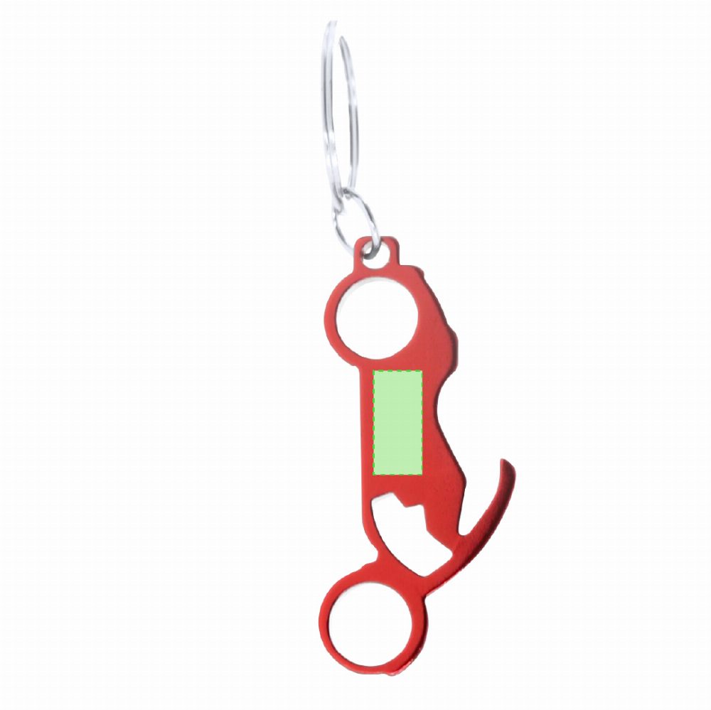 Branding diagram for Aluminium key rings for bottle openers Blicher – Page B