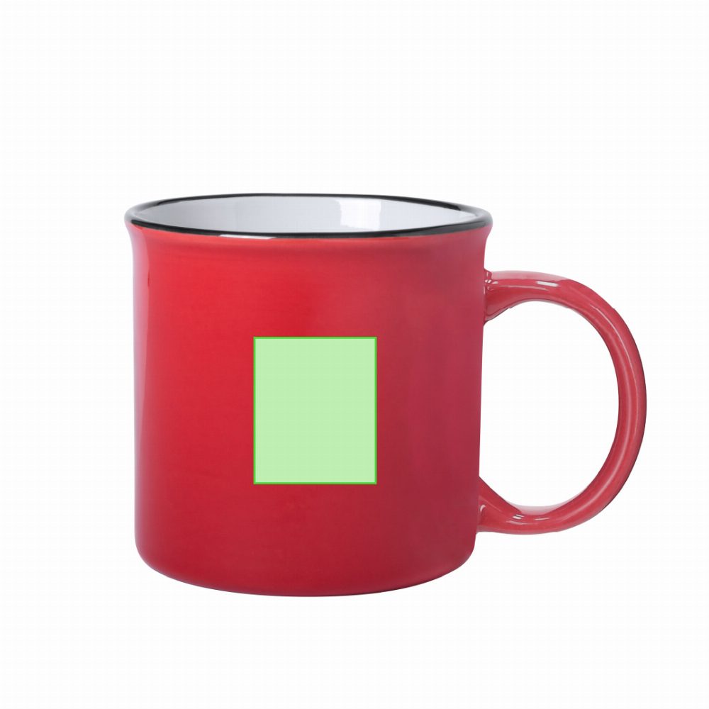 Branding diagram for Ceramic cup 300 ml Sinor – Central marking surface