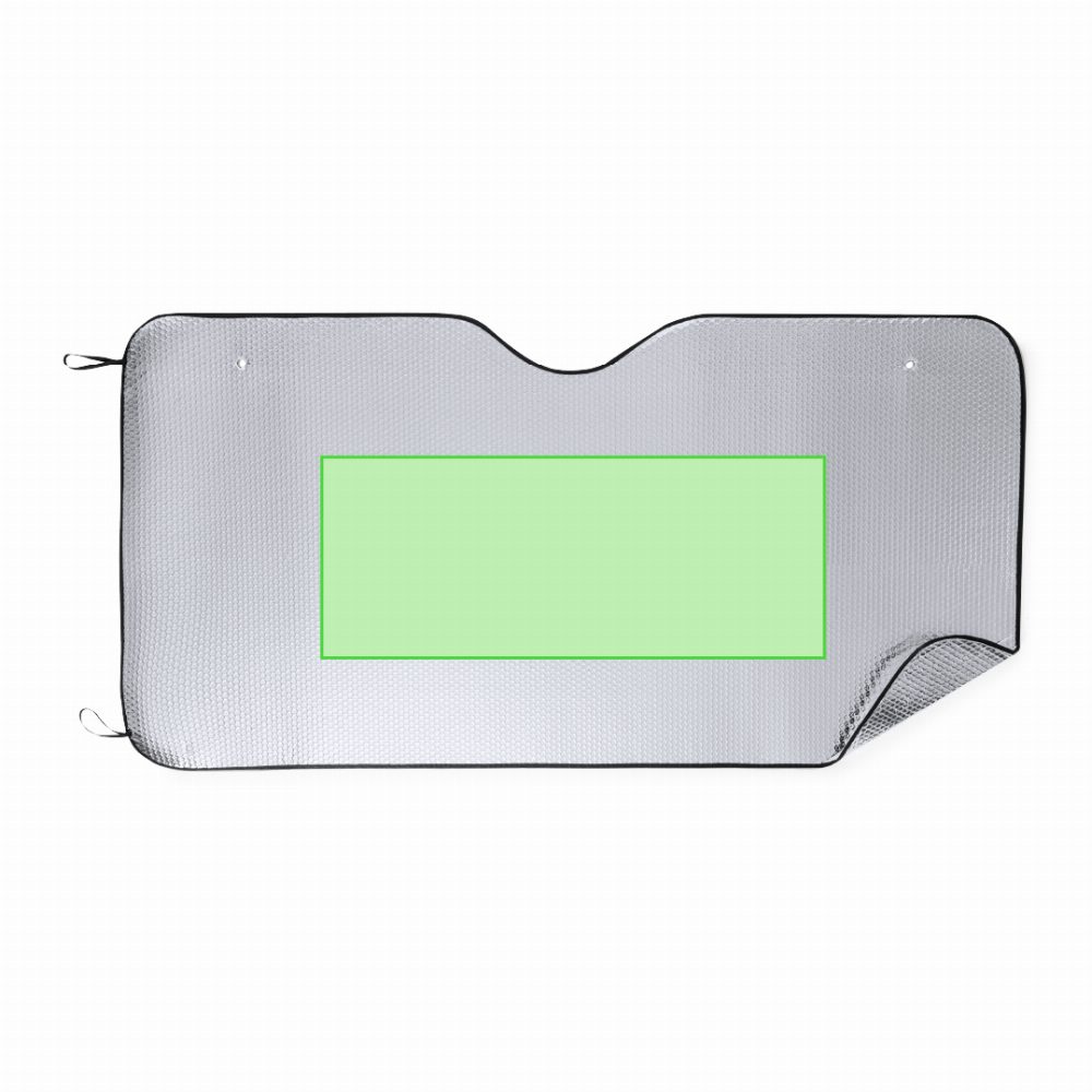 Branding diagram for Aluminium car sunscreen Belgiox – Central marking surface