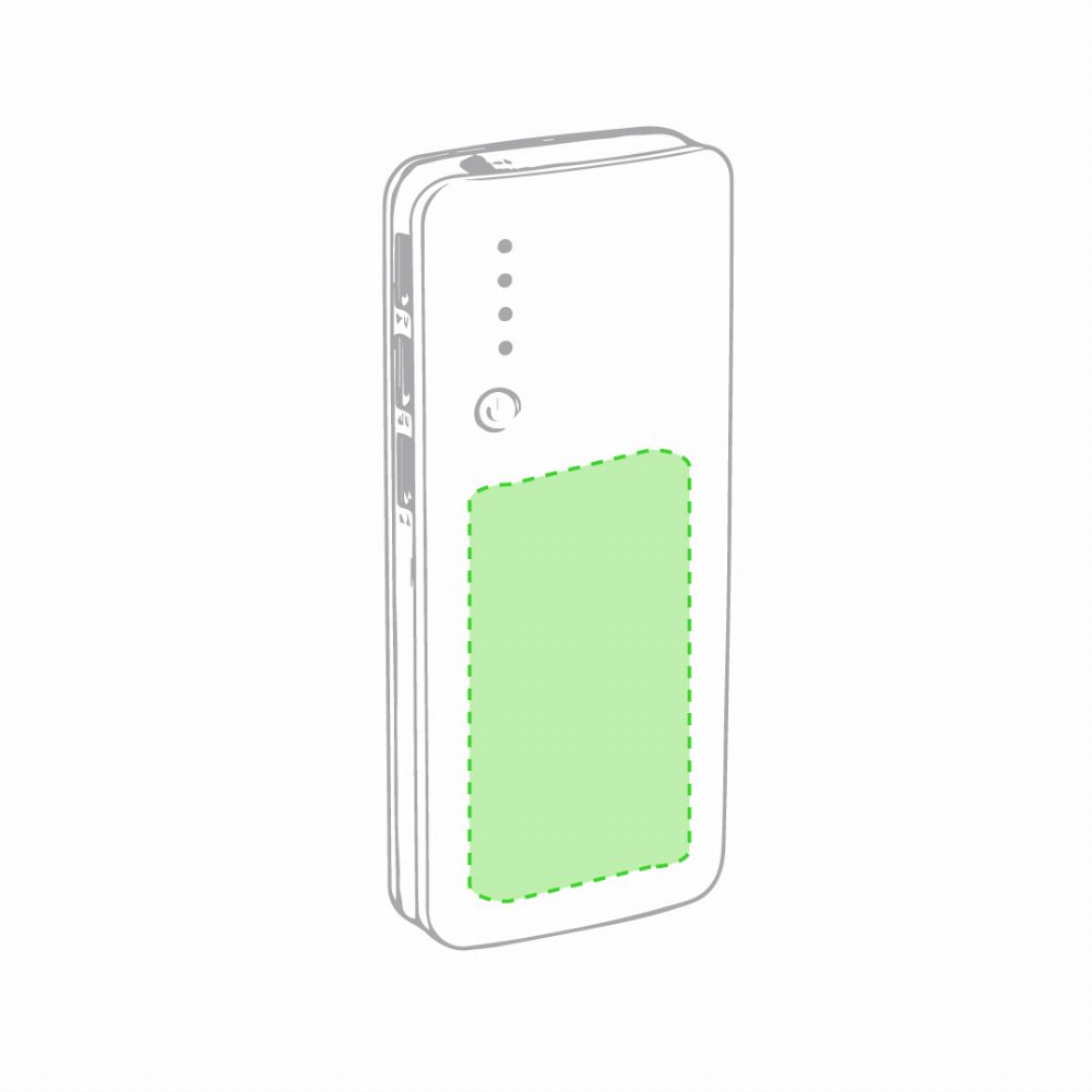Branding diagram for Powerbank 10,000 mAh Kaprin – Front