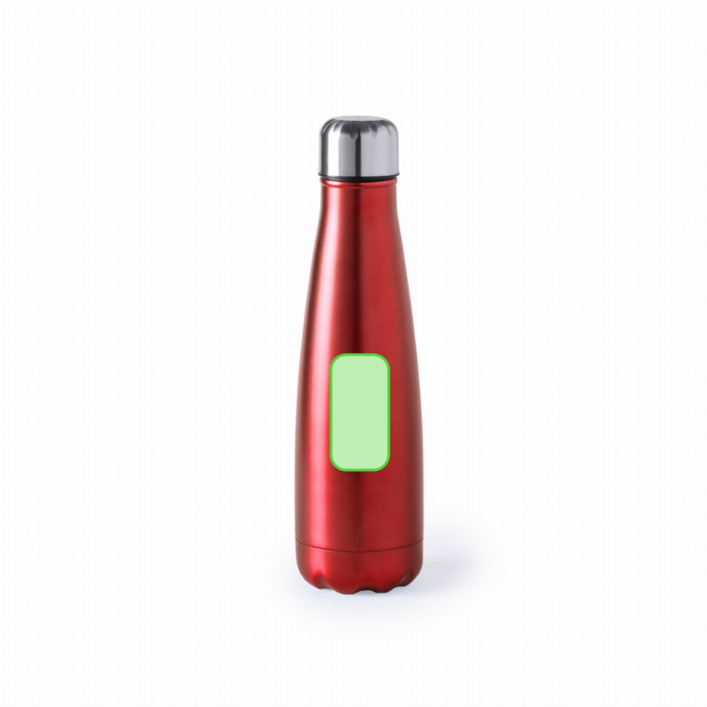 Branding diagram for Stainless steel drinking bottle, 630 ml Herilox – Central marking surface
