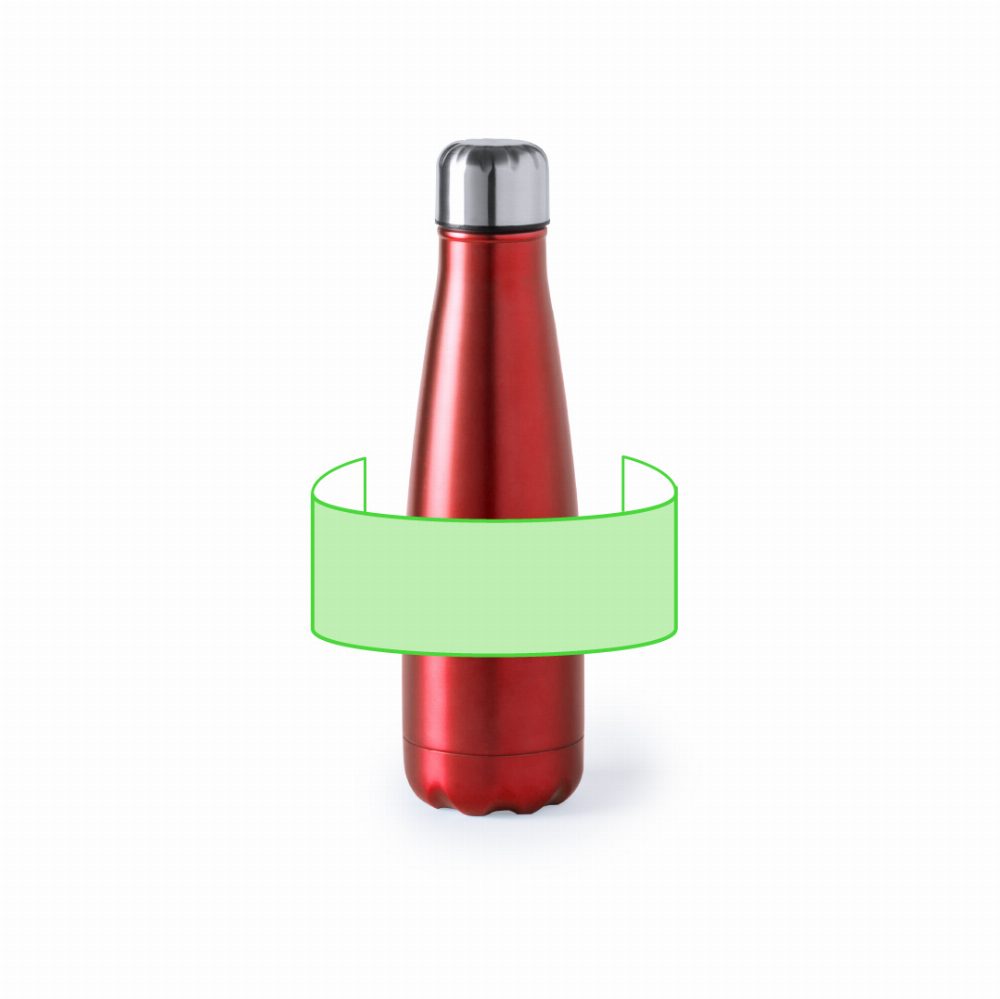 Branding diagram for Stainless steel drinking bottle, 630 ml Herilox – Around the body