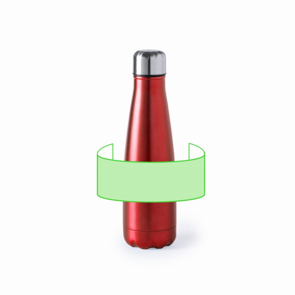 Branding diagram for Stainless steel drinking bottle, 630 ml Herilox – Around the body