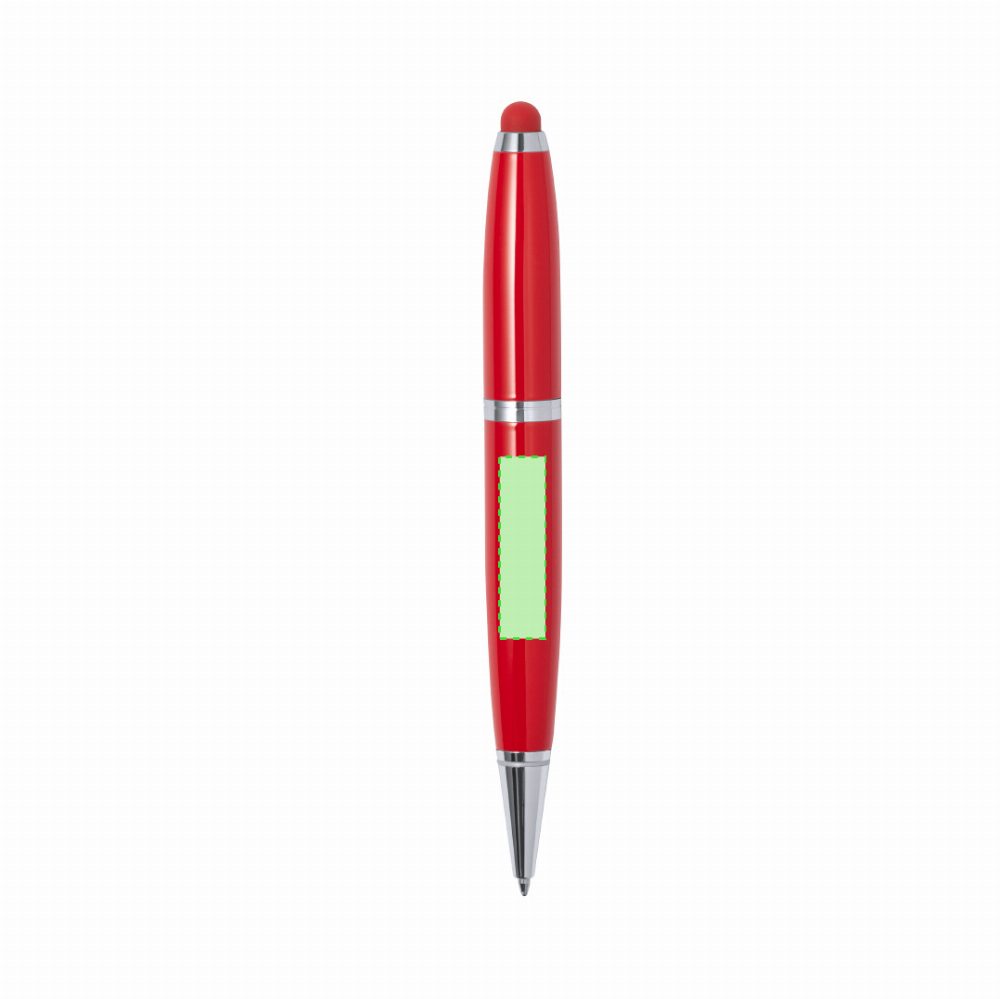 Branding diagram for Touchpen ballpoint pen with USB stick made of metal Sivart 16 GB – Area 6