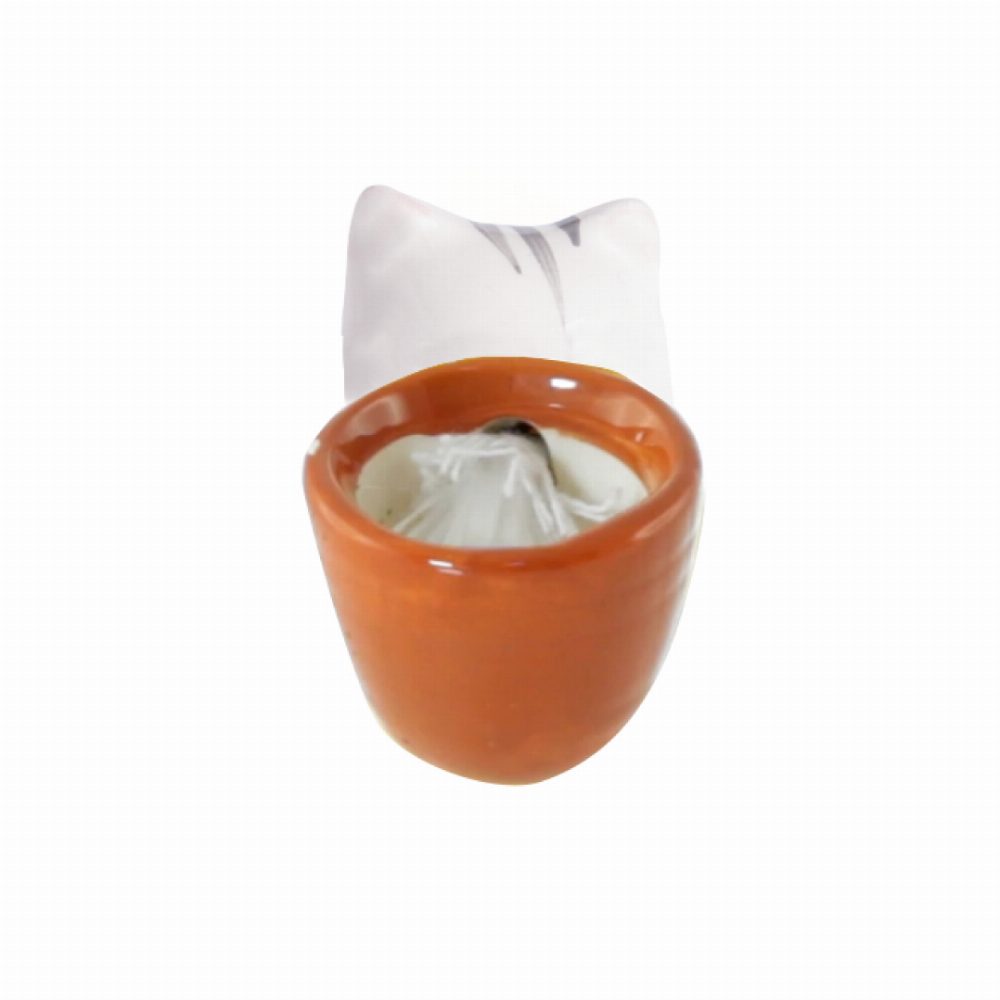 Druckskizze für Blumentopf aus Keramik Chupon Katze – Zentriert im Topfrücken