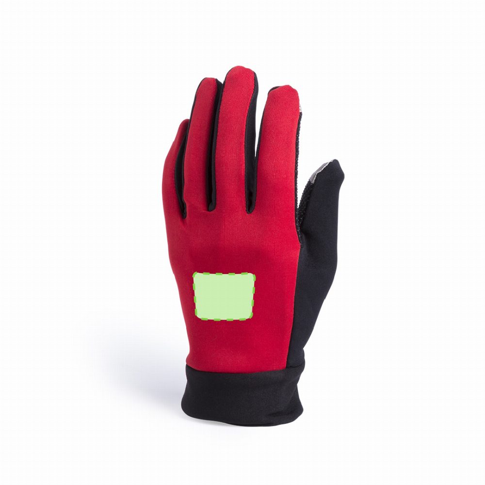 Branding diagram for Touchscreen sports gloves Vanzox – Left-hand glove