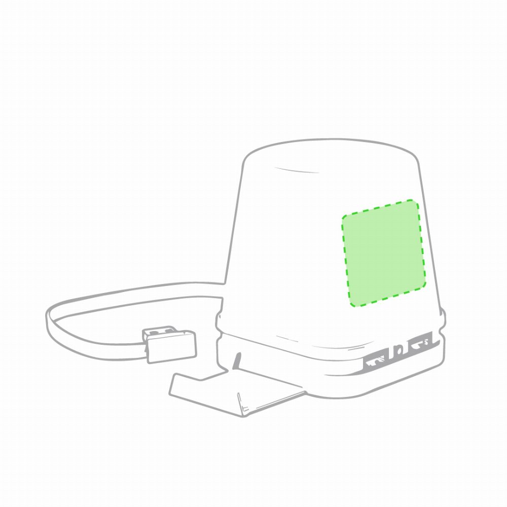 Branding diagram for Pin holder with USB hub Belind – At the top on the front