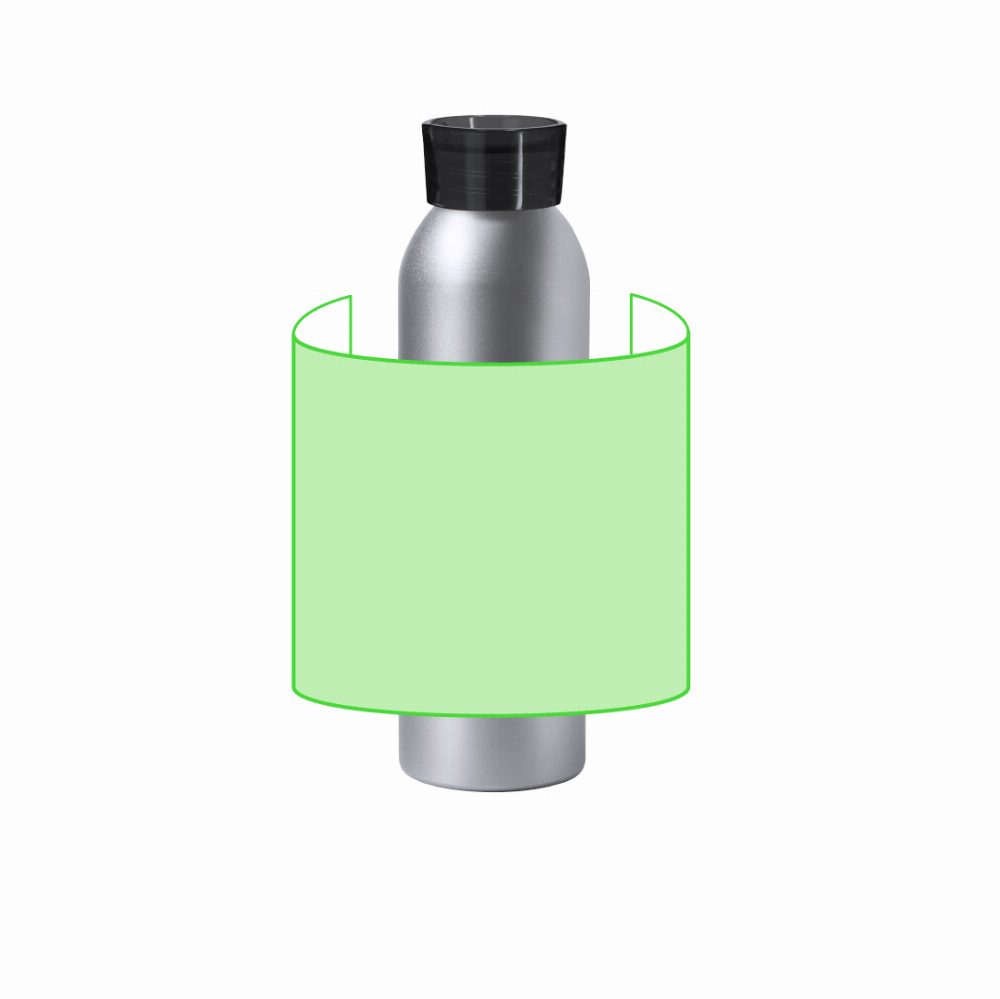 Branding diagram for aluminium drinking bottle 650 ml Tukel – Around the body