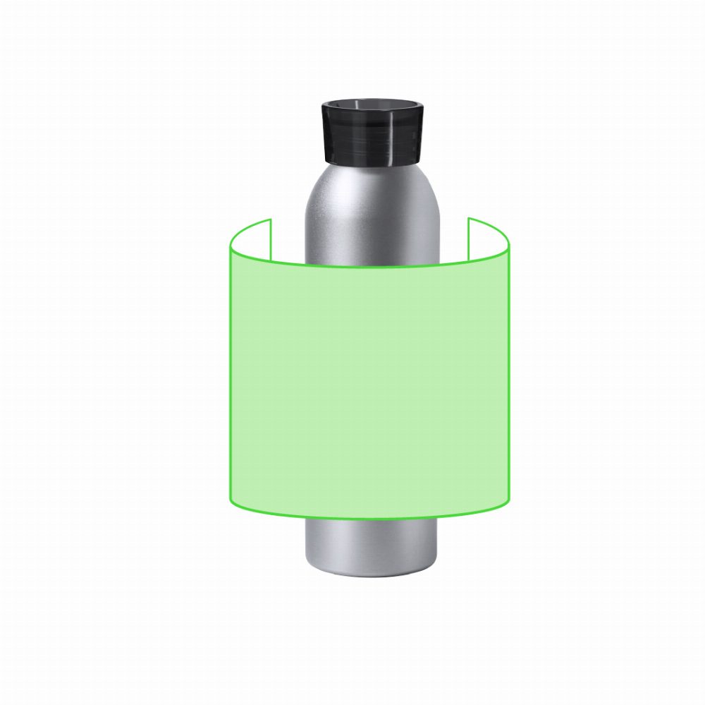 Branding diagram for aluminium drinking bottle 650 ml Tukel – Around the body