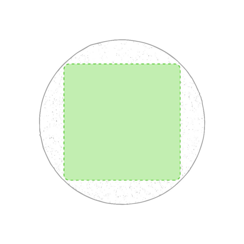 Branding diagram for Coasters Brunex – Central marking surface