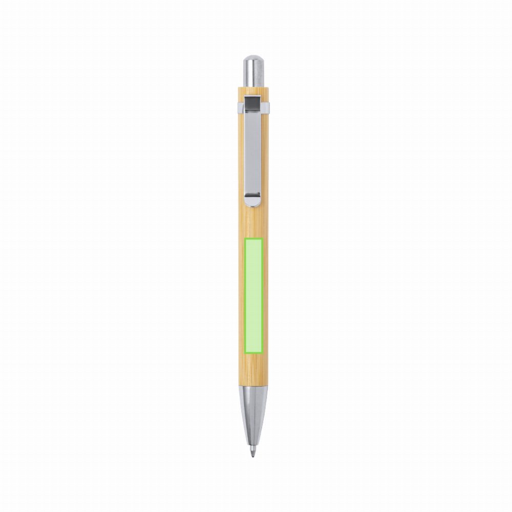 Branding diagram for Bamboo spiral notebook, lined Tumiz – In the body of the pen you have cap