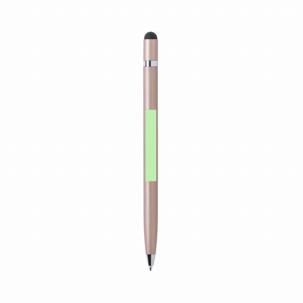 Branding diagram for Aluminium touch-point pens Mulent – Area 1