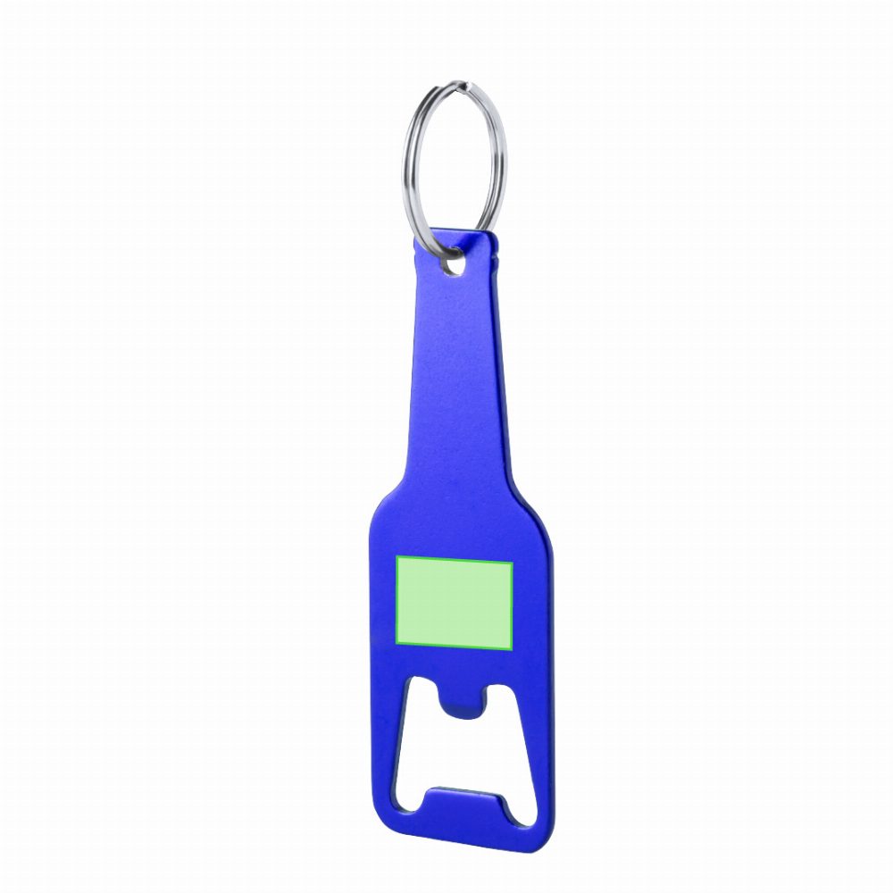Branding diagram for Aluminium key rings for bottle openers Clevon – Centered handle