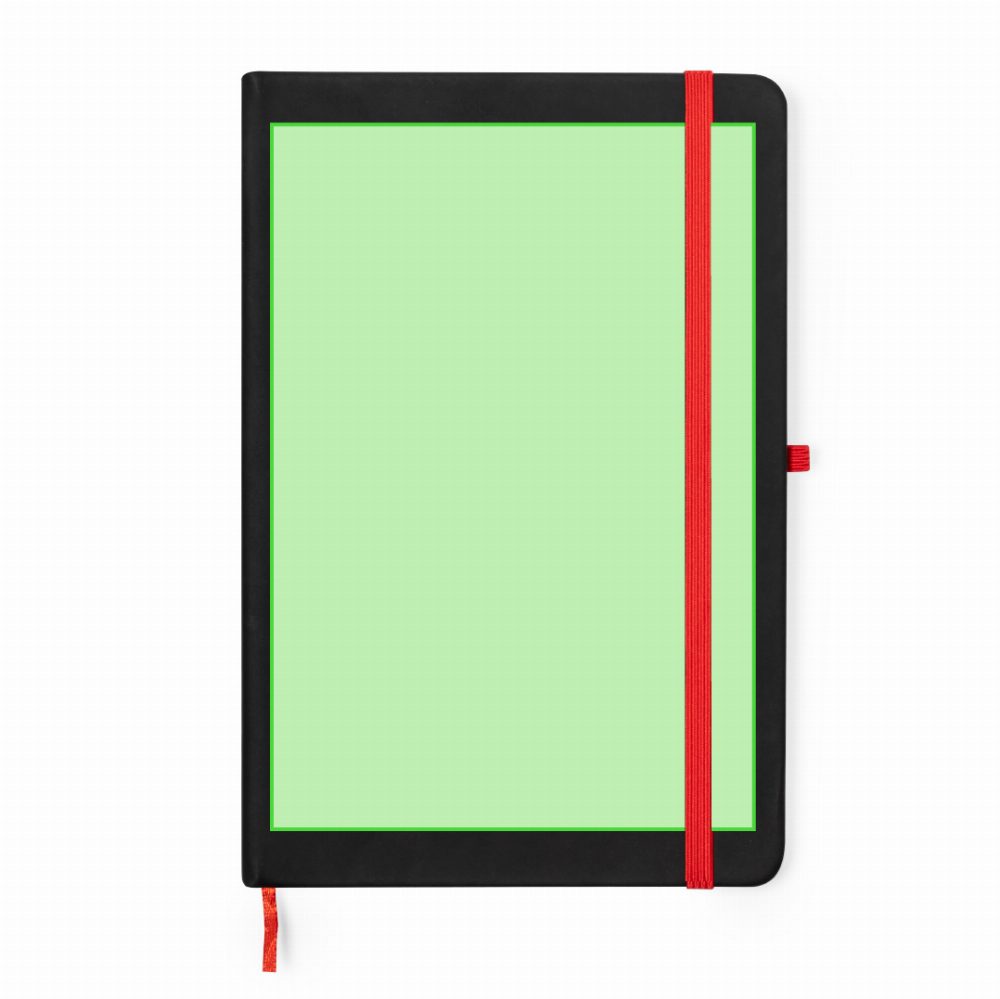 Branding diagram for Notebook of artificial leather, lined Kefron – Cover