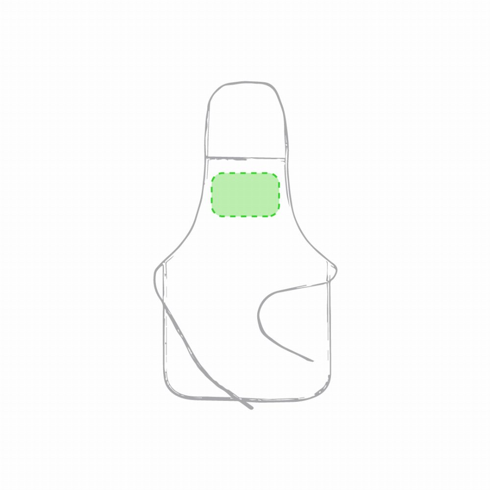 Druckskizze für Schürze für Sublimationsdruck aus Vliesstoff Salmux – Pocket-zentriert