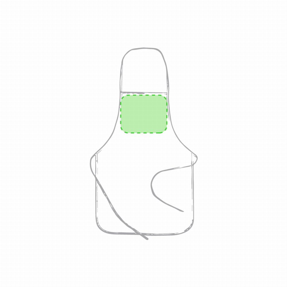 Branding diagram for Non-woven apron for sublimation printing Salmux – Centered in the breast