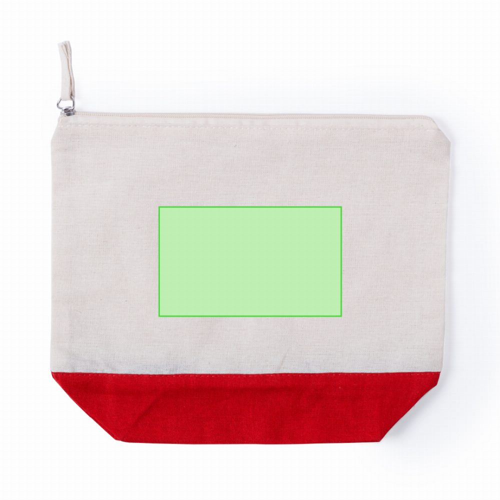 Branding diagram for toiletry bag of cotton Lendil – Central marking surface