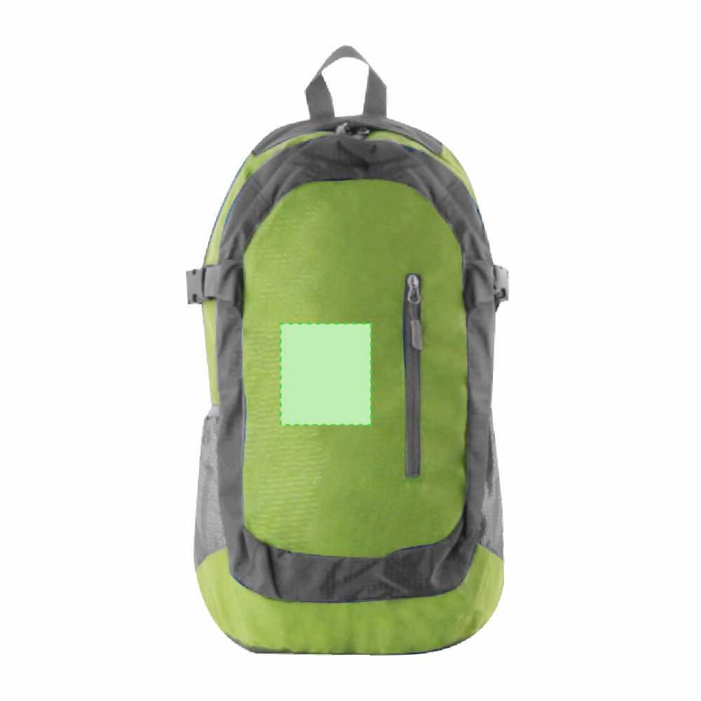 Branding diagram for Backpack Densul – Front side next to the zipper