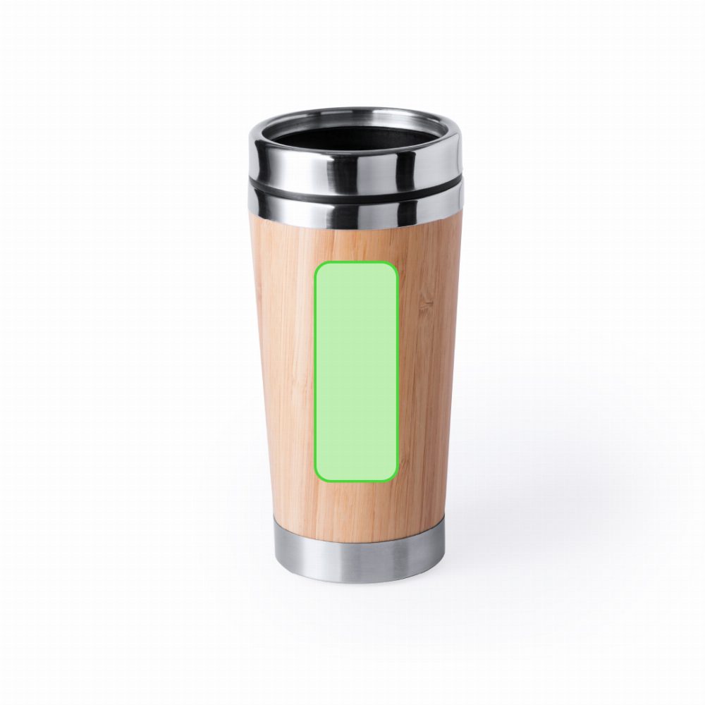 Branding diagram for Bamboo thermal beakers, 500 ml Ariston – Centred on the side of the container
