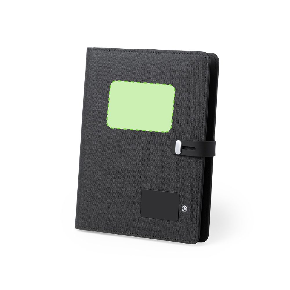 Branding diagram for Notebook with wireless charging station 5 W Weston – Cover centered on top