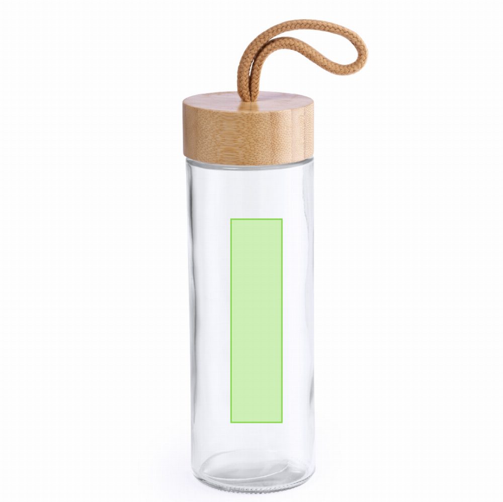 Branding diagram for Glass drinking bottle, 420 ml Burdis – Area 11