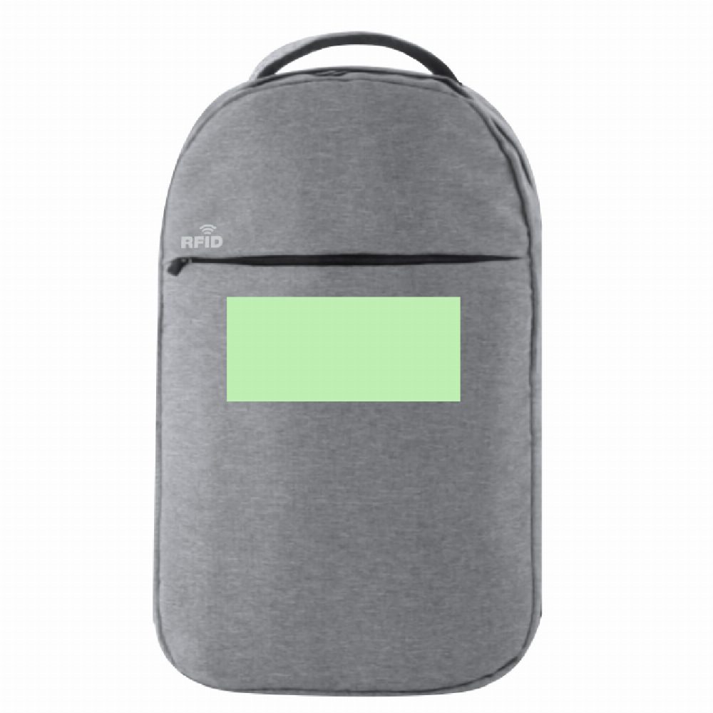 Druckskizze für Laptop Rucksack 15 Zoll Rigal – Vorderseite unter dem Reißverschluss
