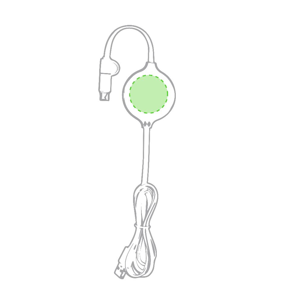 Branding diagram for Wireless charging station 5 W Pikat – Charger body