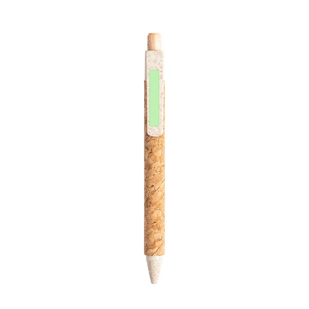 Druckskizze für Kugelschreiber aus Kork, mit Druckmechanik Clover – Fläche 5