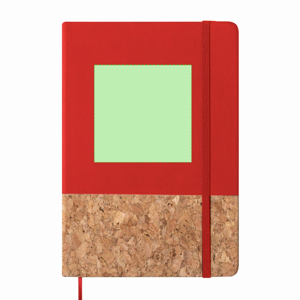 Branding diagram for Cork notebook Bluster – Centred on