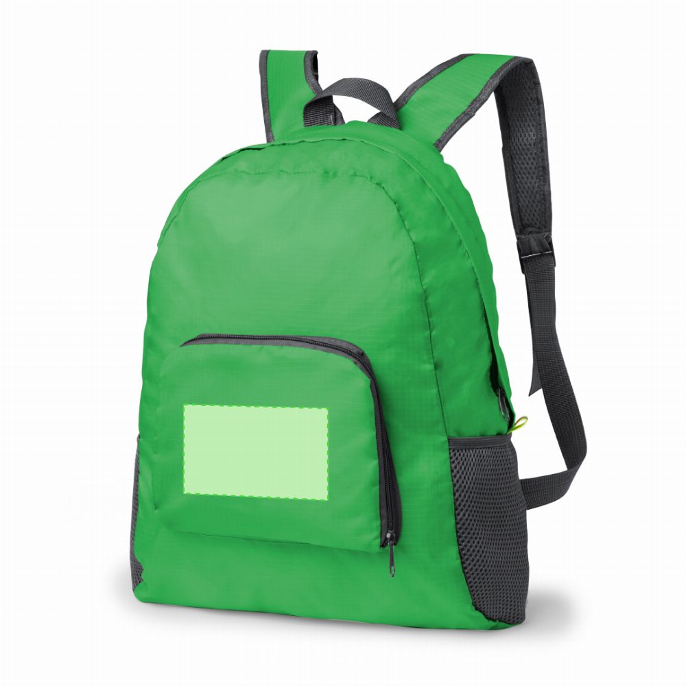 Branding diagram for Folding rucksack Mendy – Front pocket