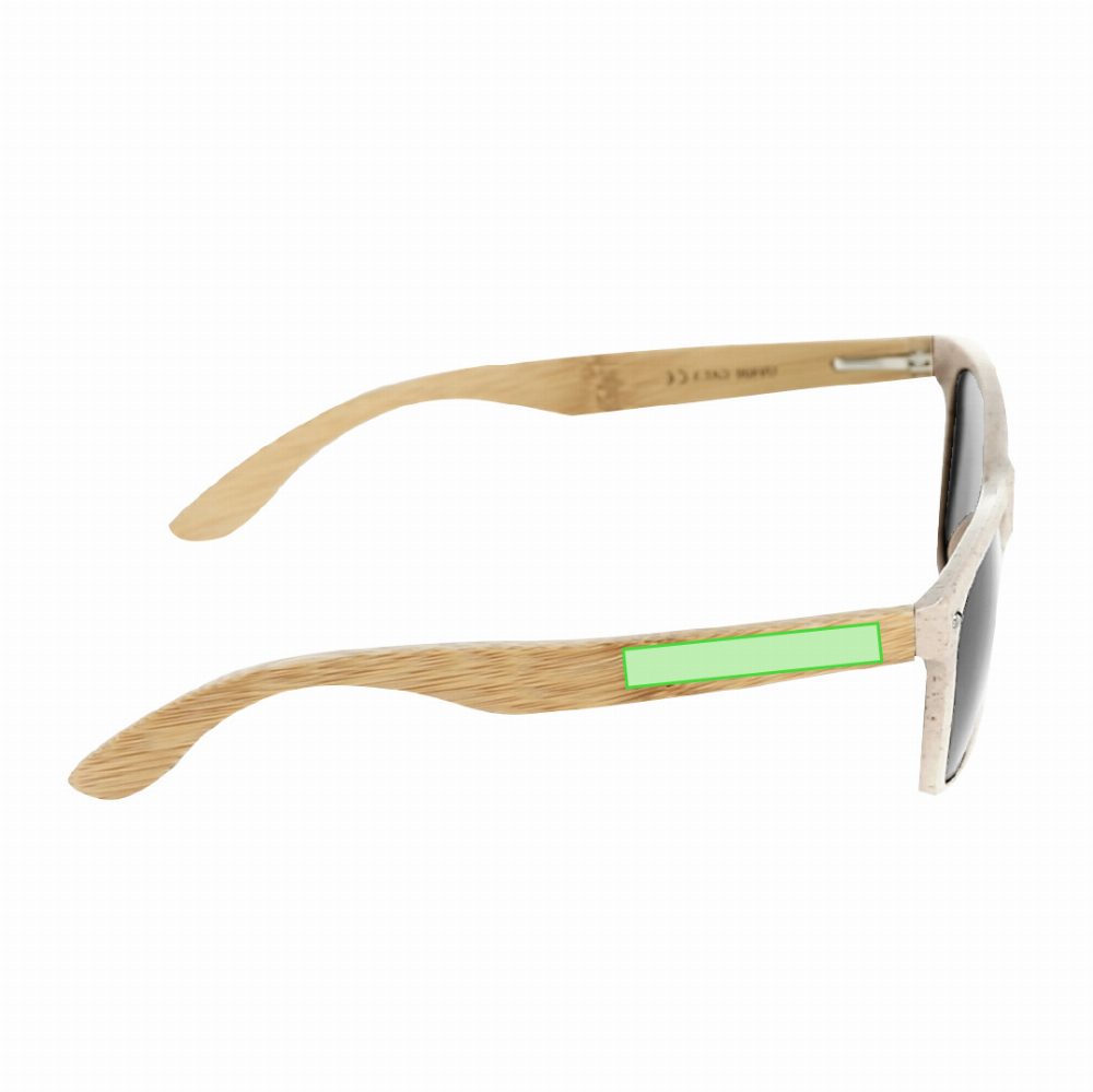 Branding diagram for Bamboo sunglasses Tinex – On the left pen