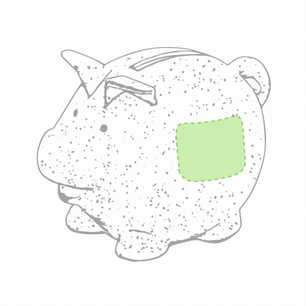 Branding diagram for Bamboo piggy bank Darfil – Laterally centered