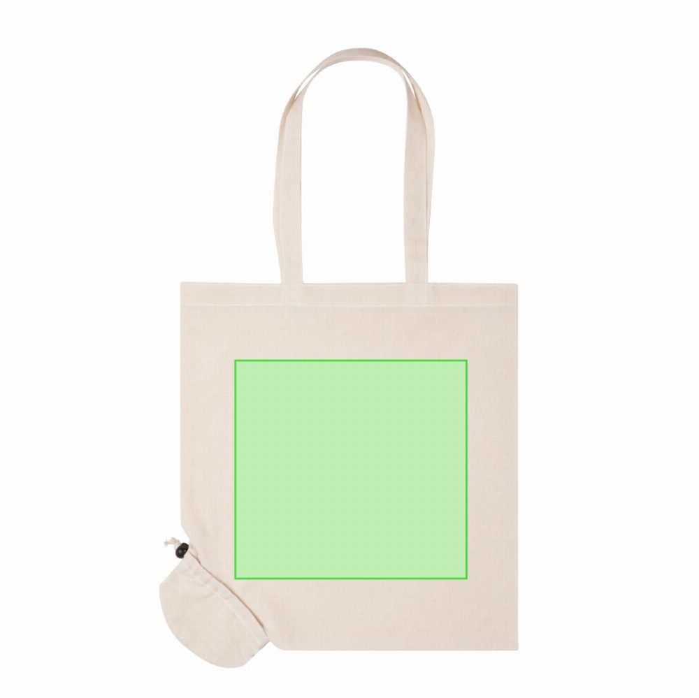 Branding diagram for Cotton folding shopping bag Nepax – Side B, central and unfolded