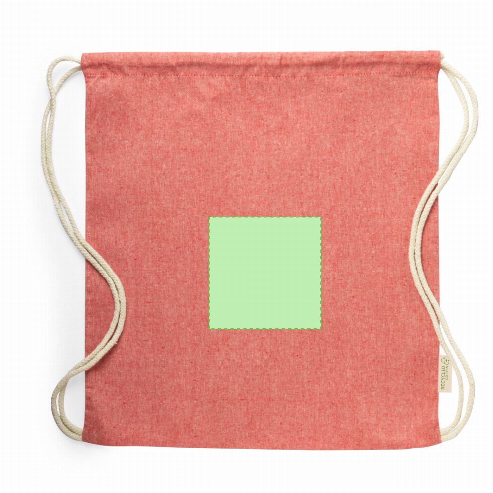 Branding diagram for Recycled cotton gym bags Konim – Page A