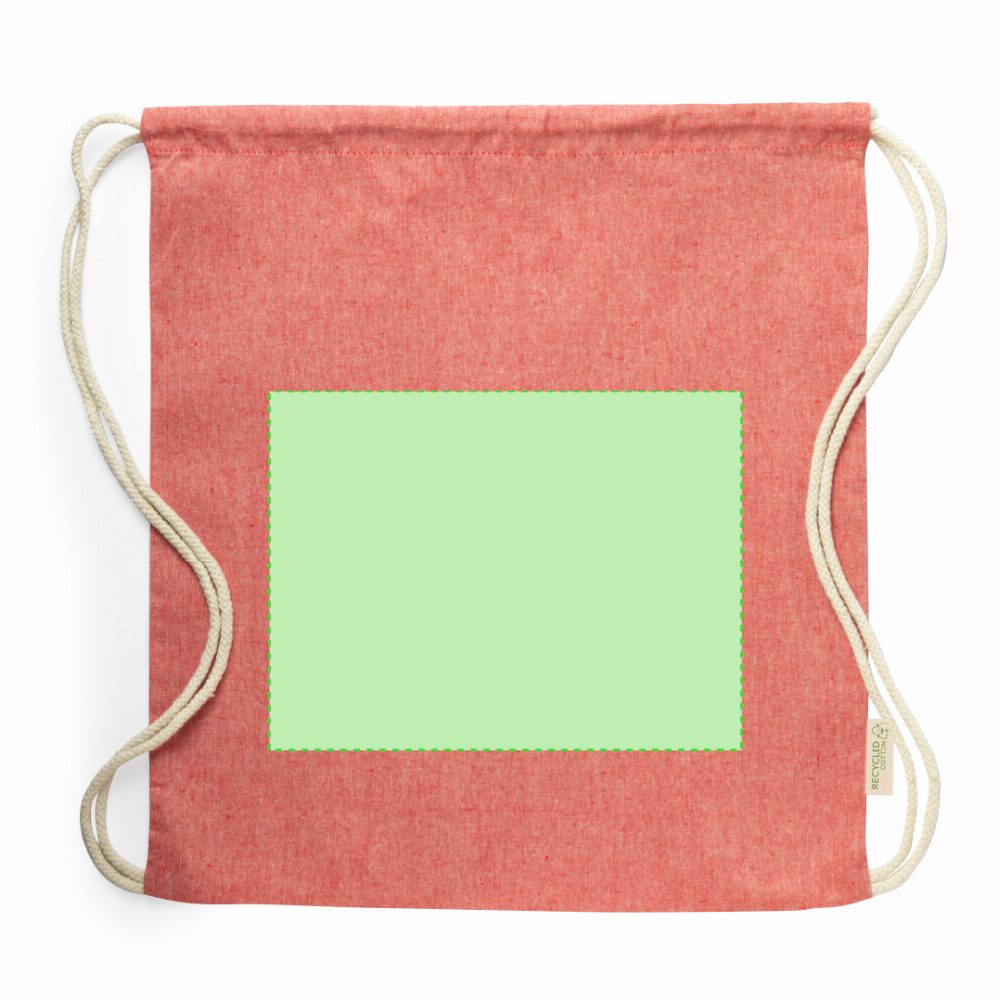 Branding diagram for Recycled cotton gym bags Konim – Page A